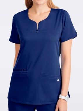 Moxie “Ashley” Scrub Top - Navy Blue